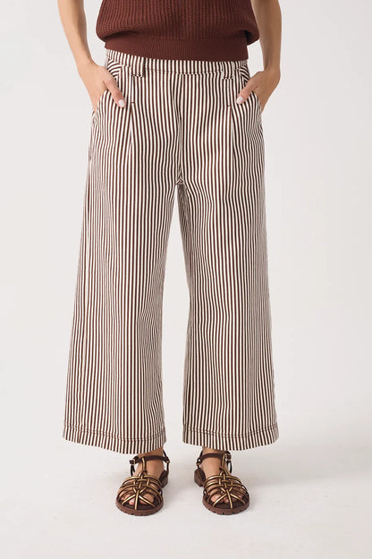 Wide-leg Twill Pants