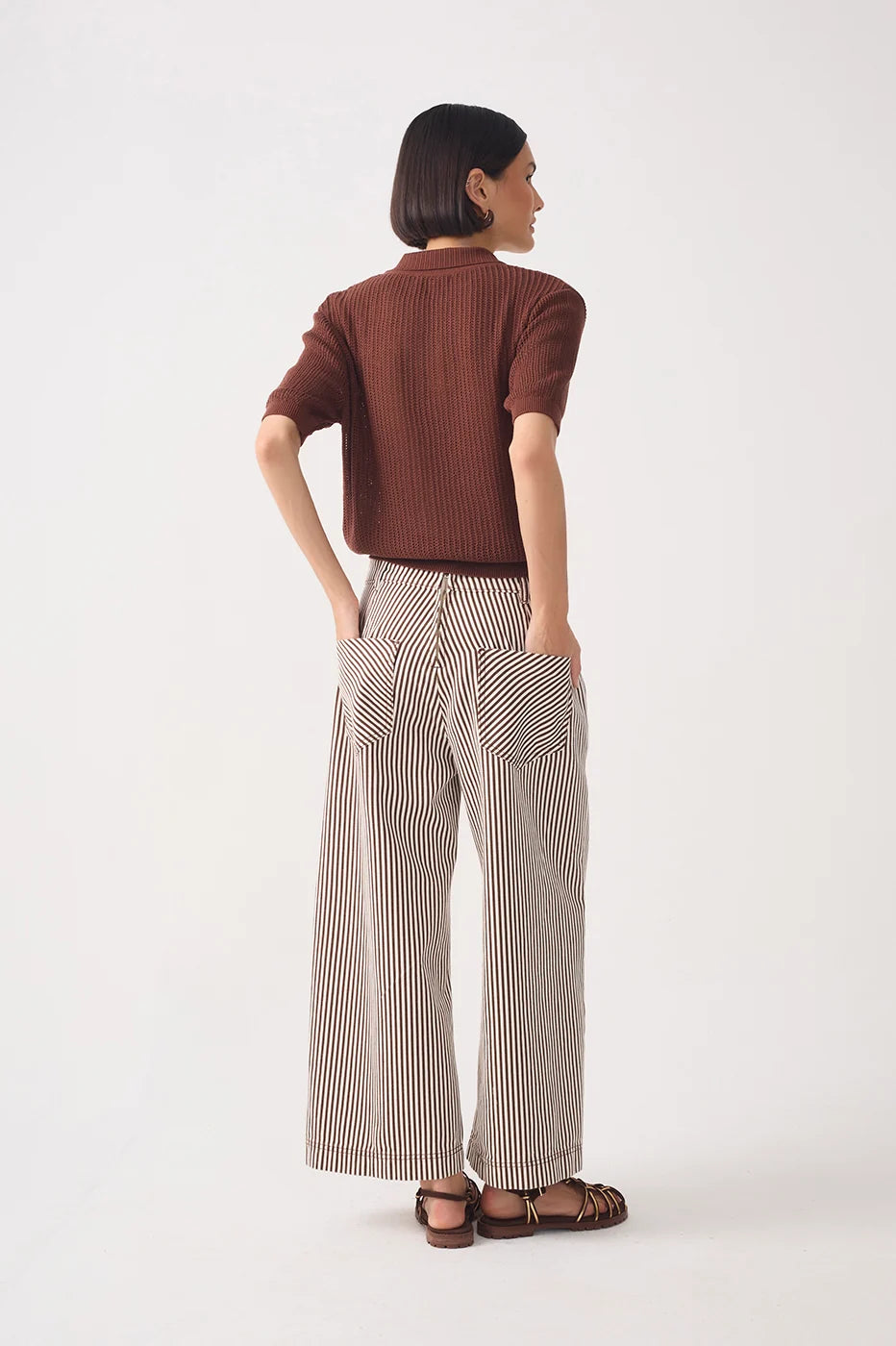 Wide-leg Twill Pants