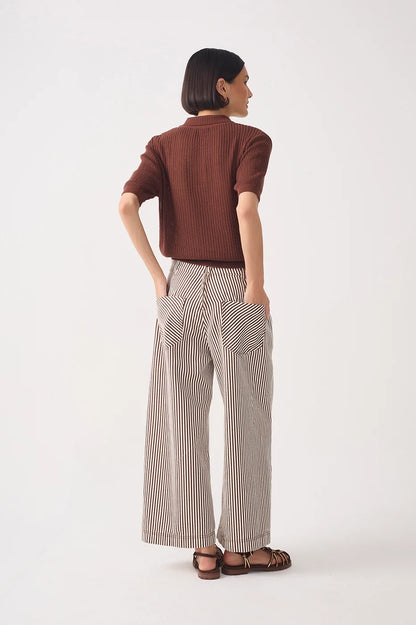 Wide-leg Twill Pants