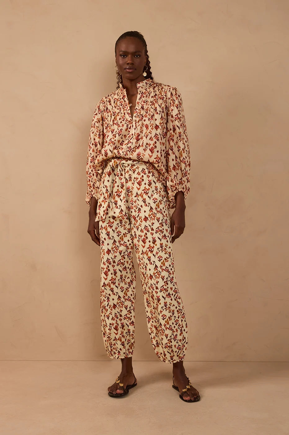 Jardim Ikat Twill Belted Pants