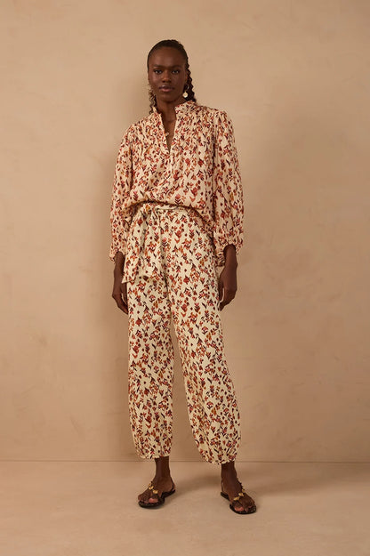 Jardim Ikat Twill Belted Pants