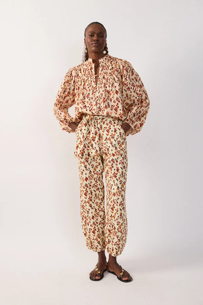 Jardim Ikat Twill Belted Pants