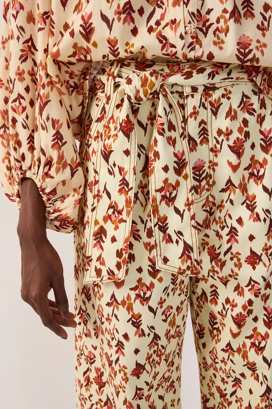 Jardim Ikat Twill Belted Pants