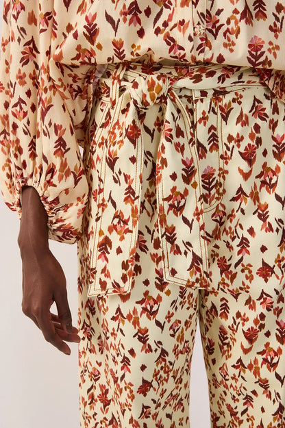 Jardim Ikat Twill Belted Pants