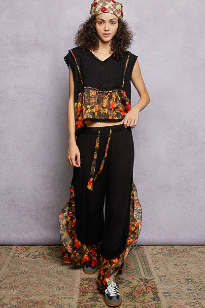 Floral Patterned Multi Style Wrap Scarf