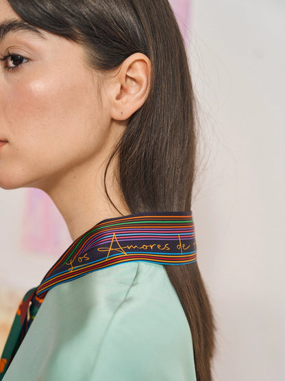 Frida's Garden Silk Skinny Scarf