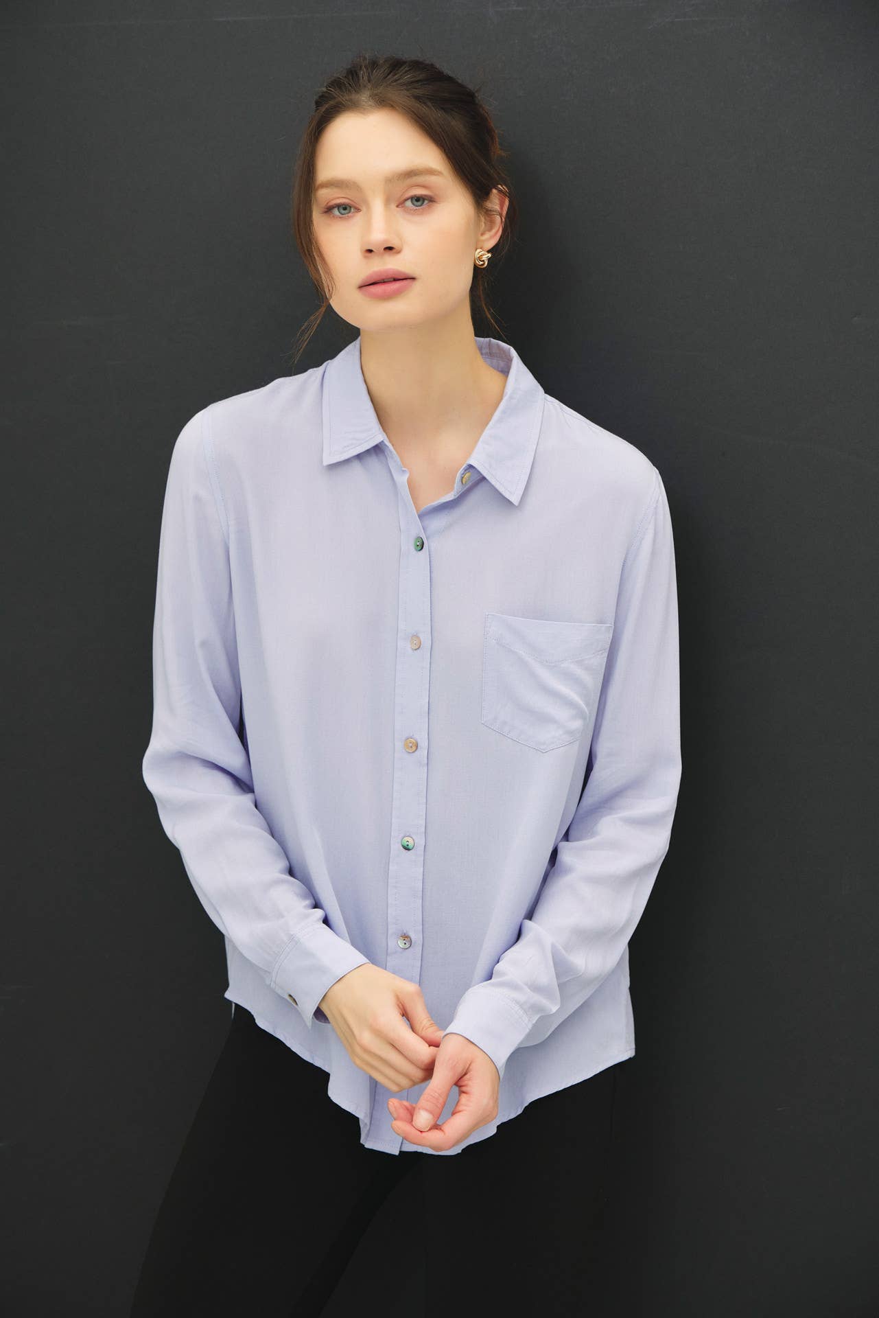 Classic Cut Button Up Top