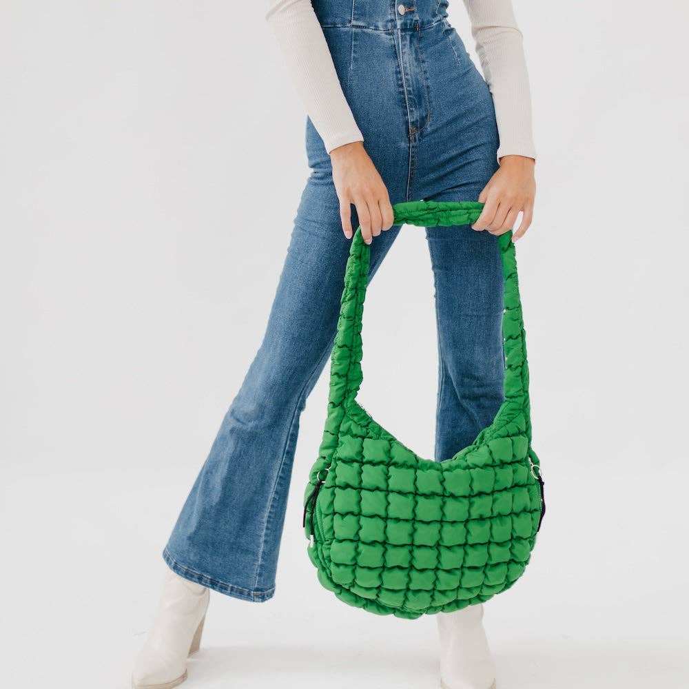 Carmen Quilted Hobo Tote Bag