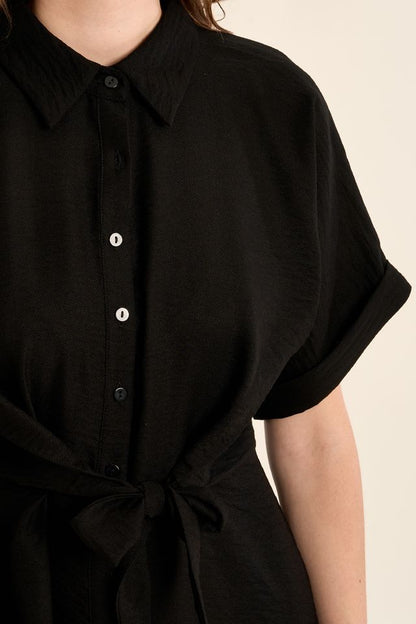 Tie Front Shirt Dress