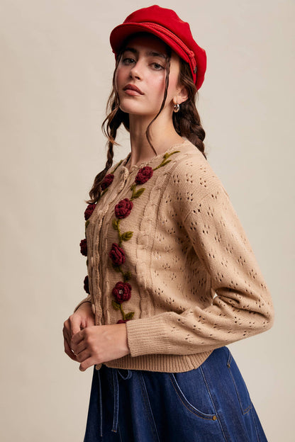 Handmade Crochet Flower Cardigan
