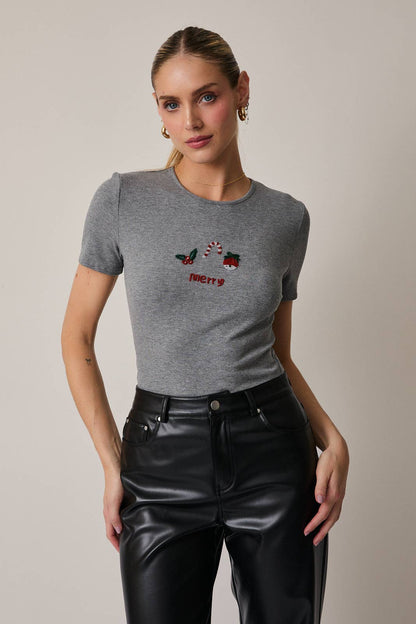 Christmas Beads Rib Tee