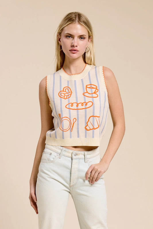 Café Riviera Sweater Vest Top
