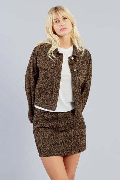 Leopard Jean Jacket