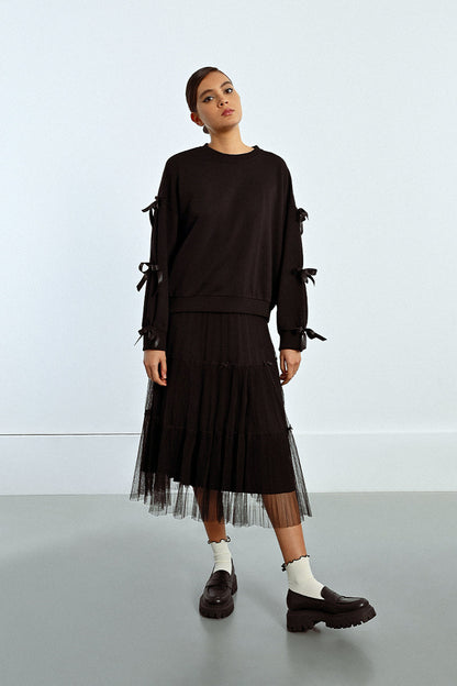 Bow Sleeve Sweatshirt
