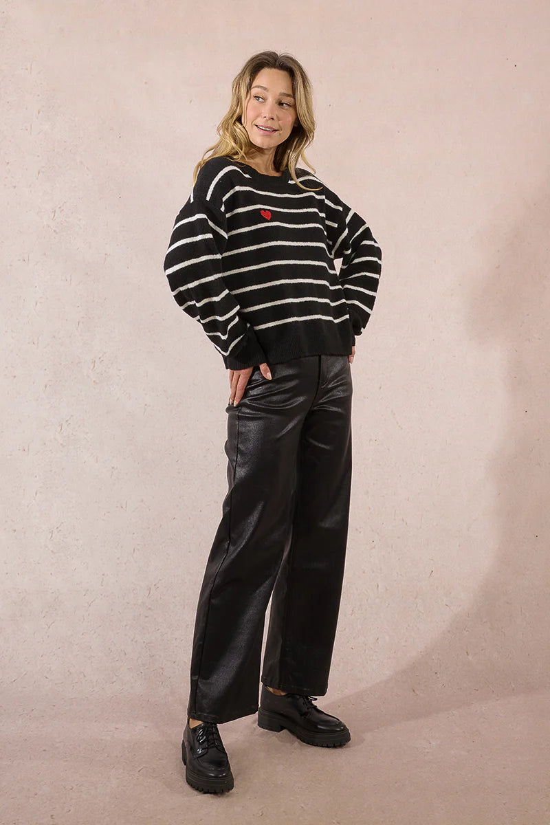 Stripe Heart Sweater
