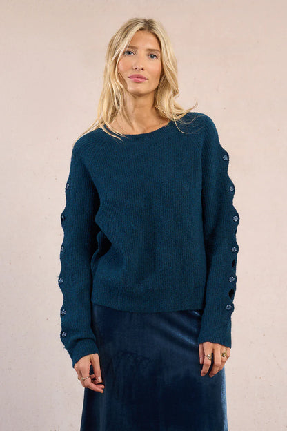 Button Sleeve Sweater