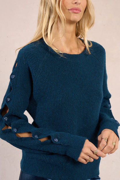 Button Sleeve Sweater