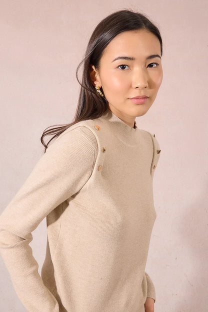 Button Shoulder Sweater