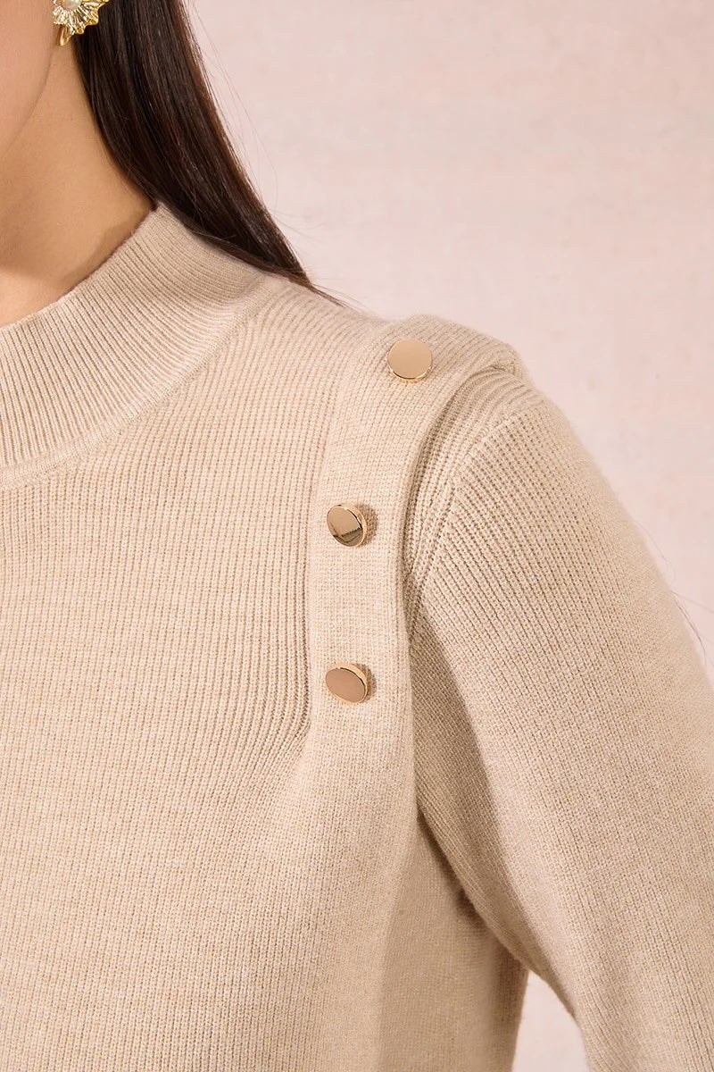 Button Shoulder Sweater