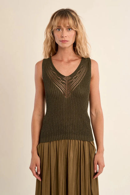 Knit V-Neck Tank Top
