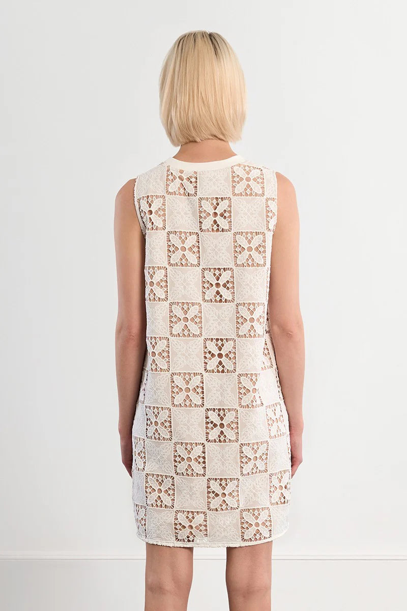 Lace Overlay Shift Dress