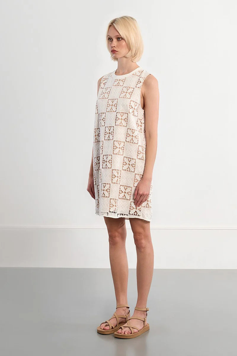 Lace Overlay Shift Dress