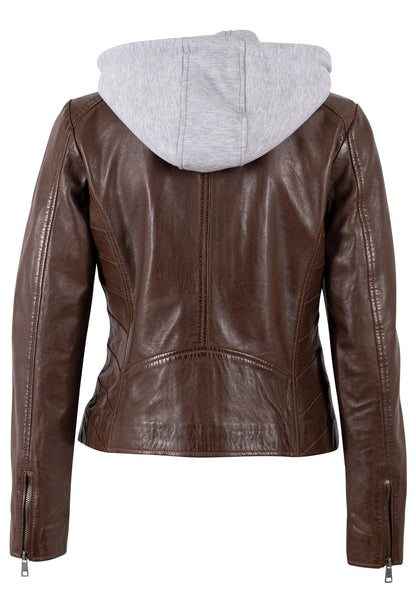 Alva Leather Jacket in Mahogany