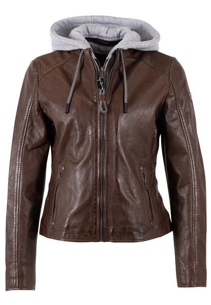 Alva Leather Jacket in Mahogany