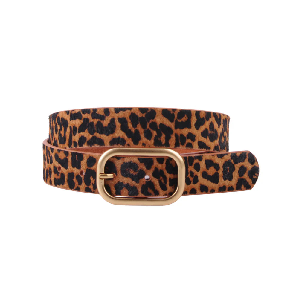 Animal Print Rectangular Buckle Belt