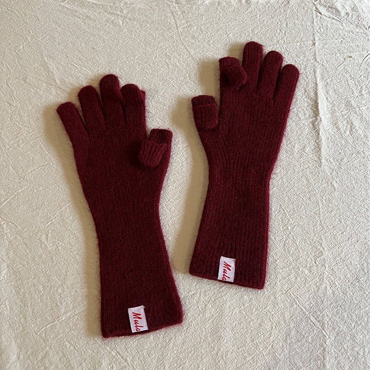 Knitted Wool Fingerless Gloves