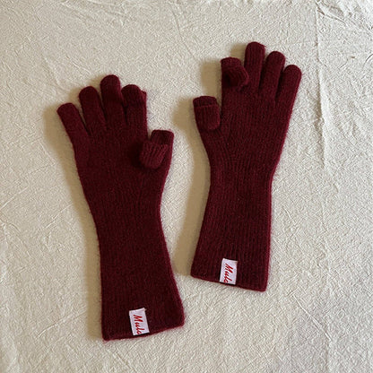 Knitted Wool Fingerless Gloves