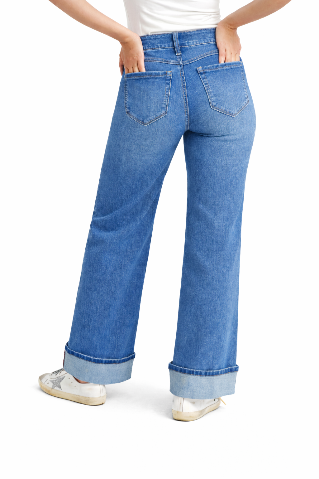 Petite Slim Wide Leg Jean w/ Cuff in Zayden