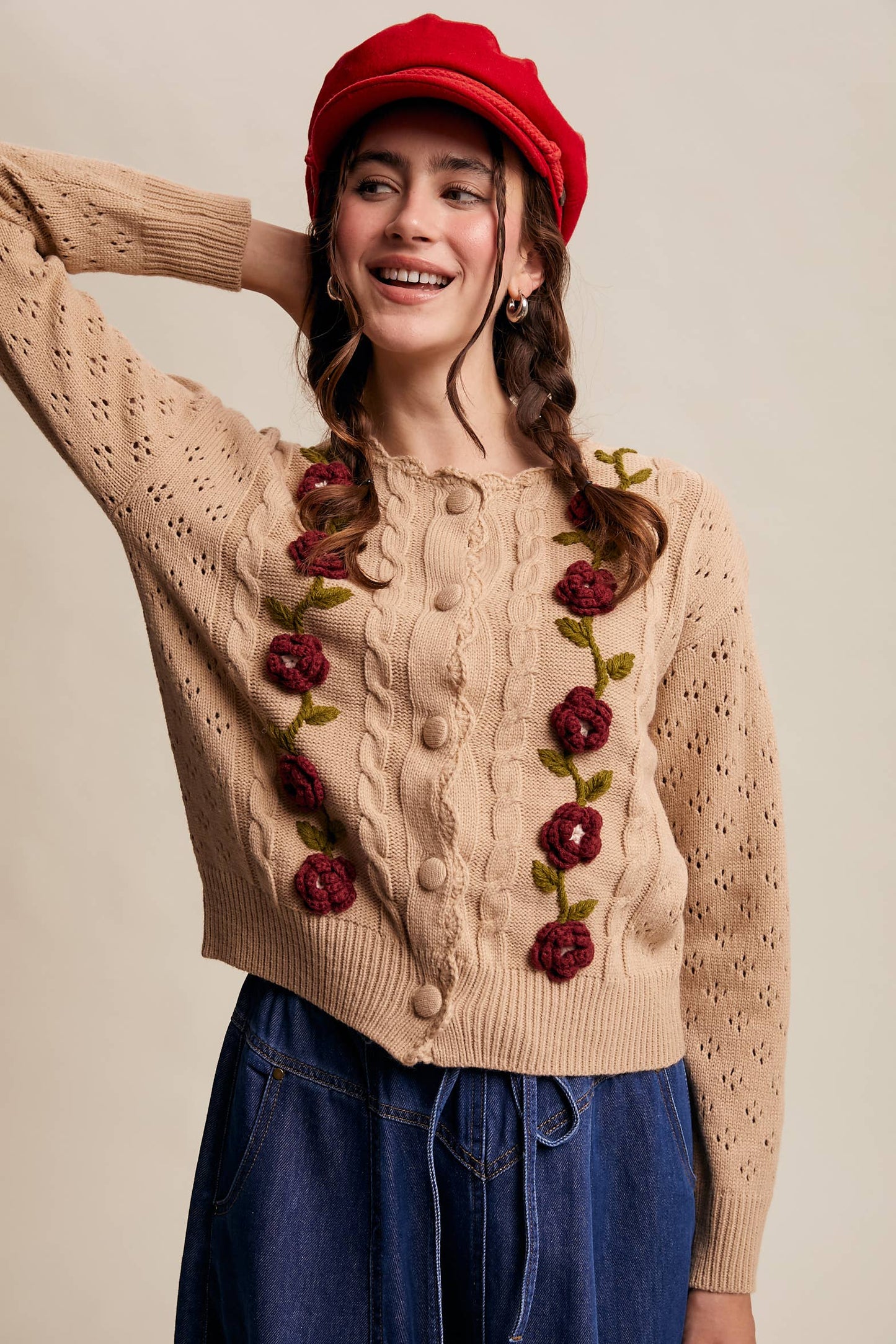 Handmade Crochet Flower Cardigan