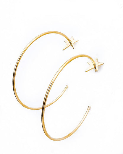 Efrin Star Stud Thin Hoops