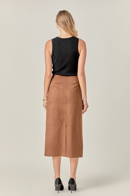 Suede Midi Skirt
