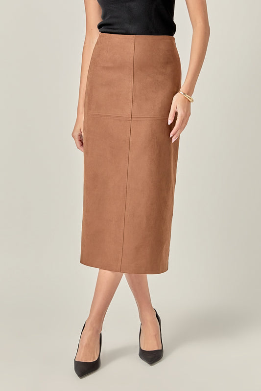 Suede Midi Skirt