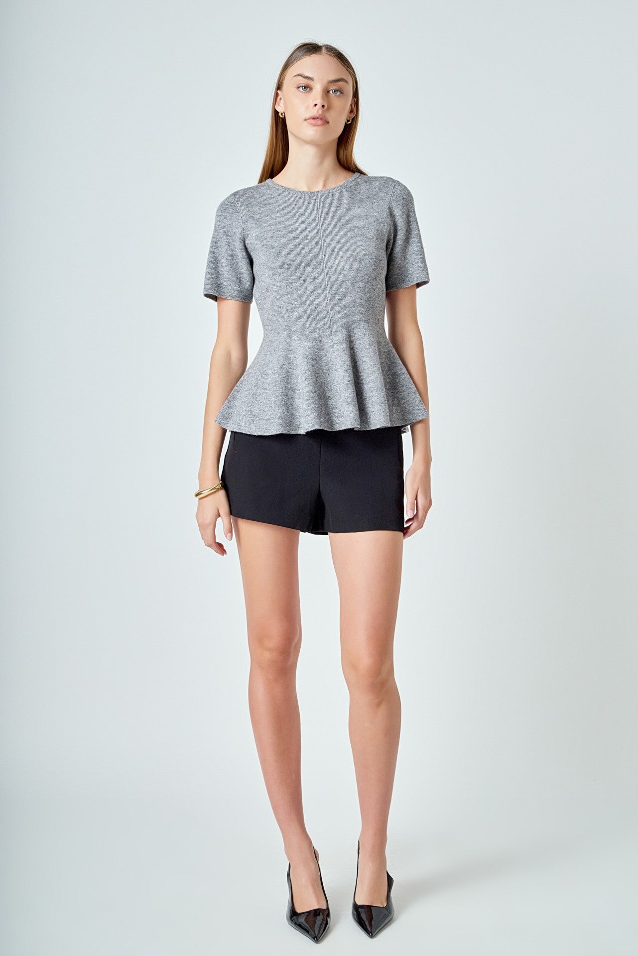 Peplum Short Sleeve Sweater
