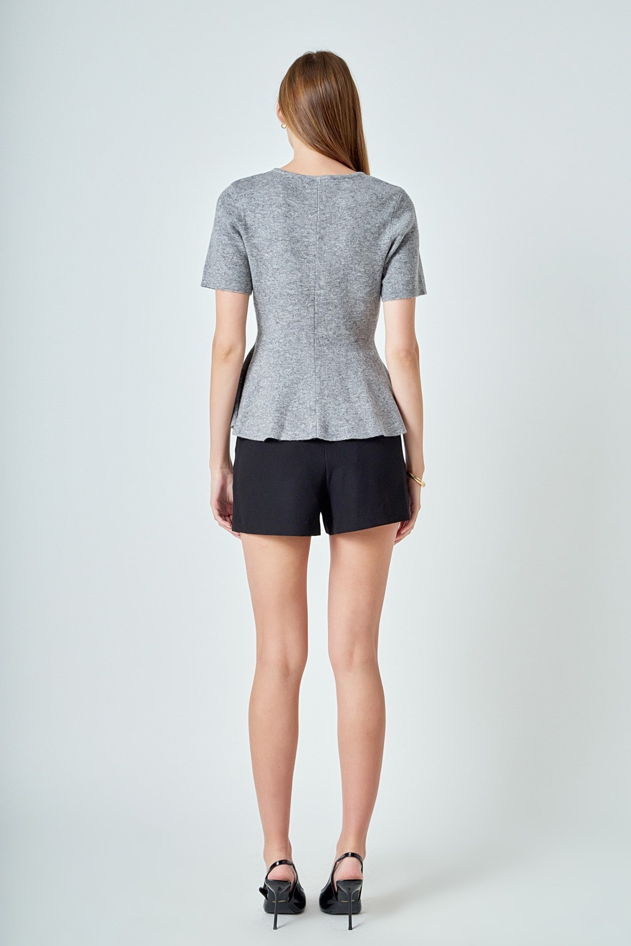 Peplum Short Sleeve Sweater