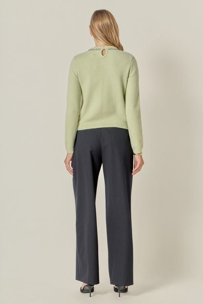 Rhinestone Bow Sweater