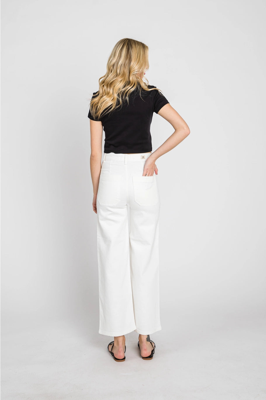 A-Line Patch Pocket Wide Leg Pant