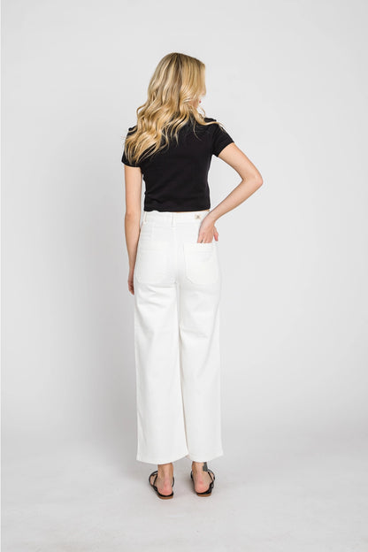 A-Line Patch Pocket Wide Leg Pant