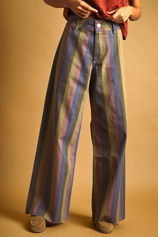 Multi-Color Striped Pants