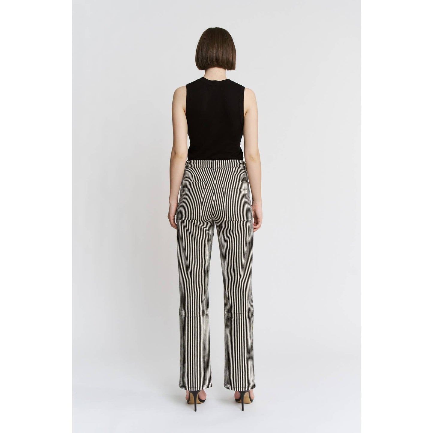 HIgh Rise Straight Leg Striped Jeans