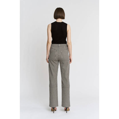 HIgh Rise Straight Leg Striped Jeans