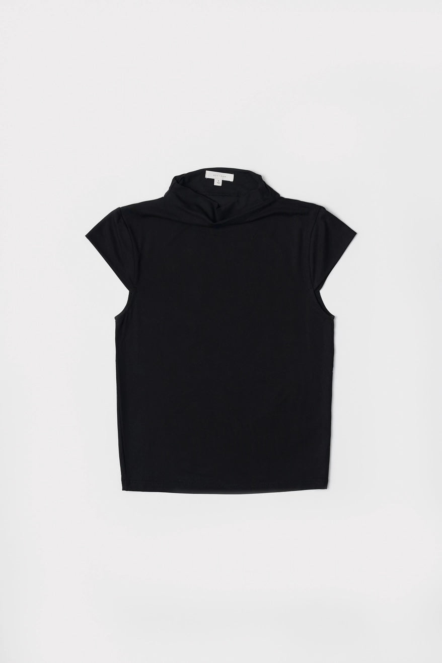 The Vic Top | Cap Sleeve Mock Neck