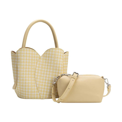 Gingham Tulip Top Handle