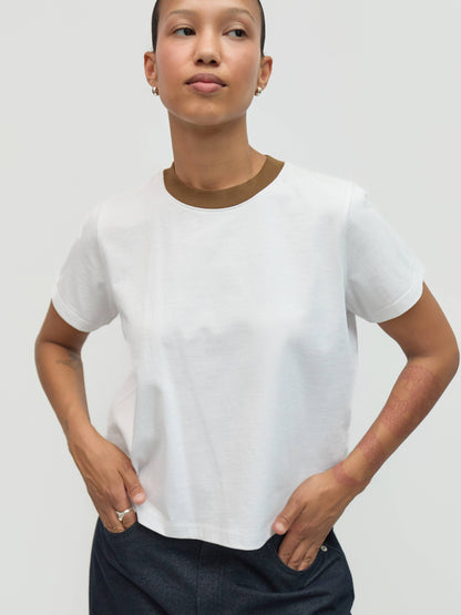 The Chloe Top | Contrast Neckband Tee