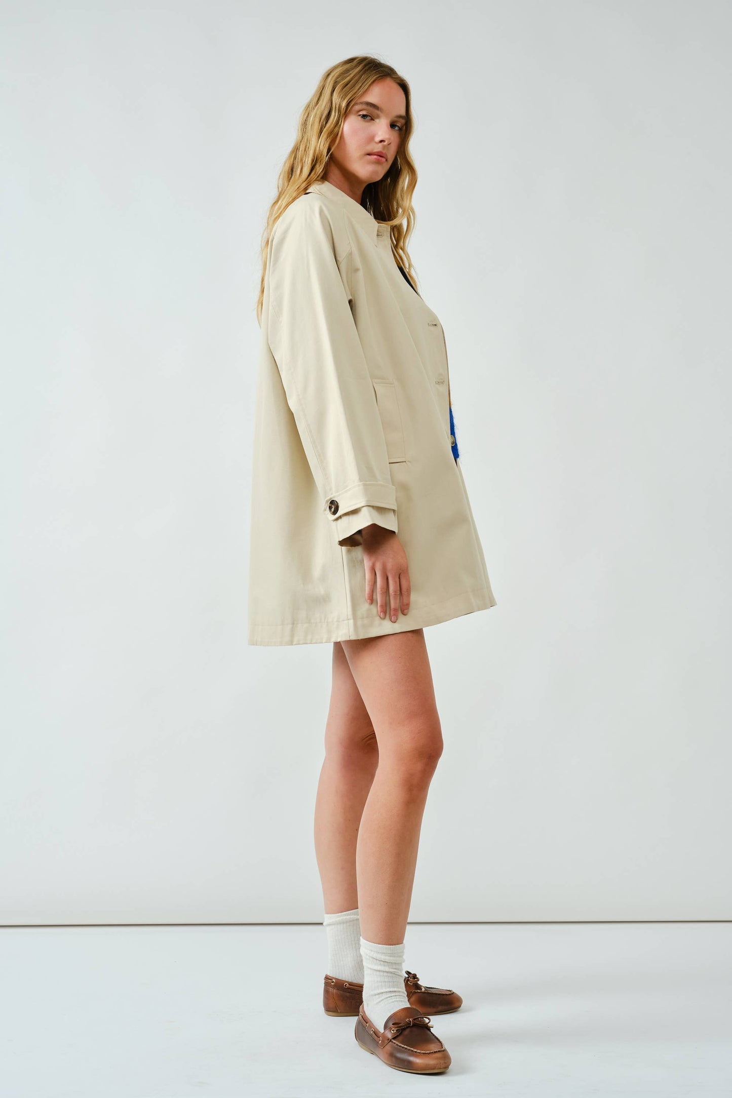 A-Line Trench With Plaid Lining