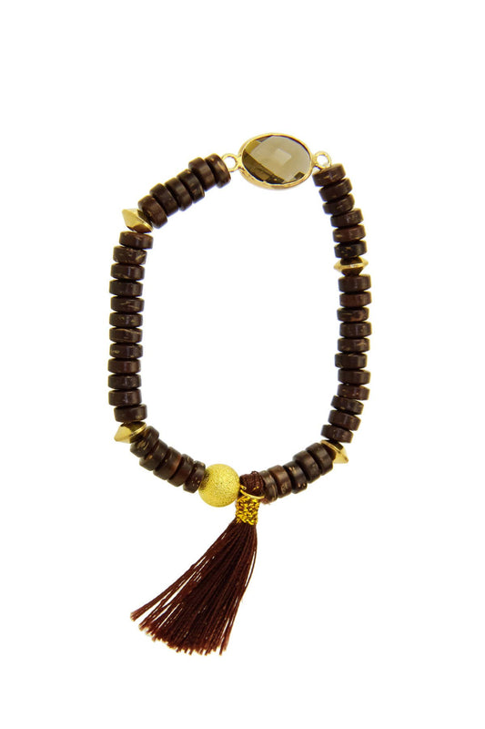 Coconut Beads Tassel Bracelet