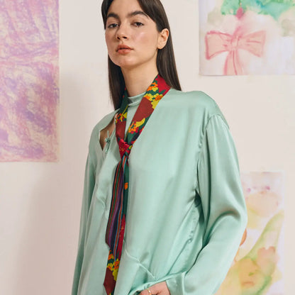 Frida's Garden Silk Skinny Scarf